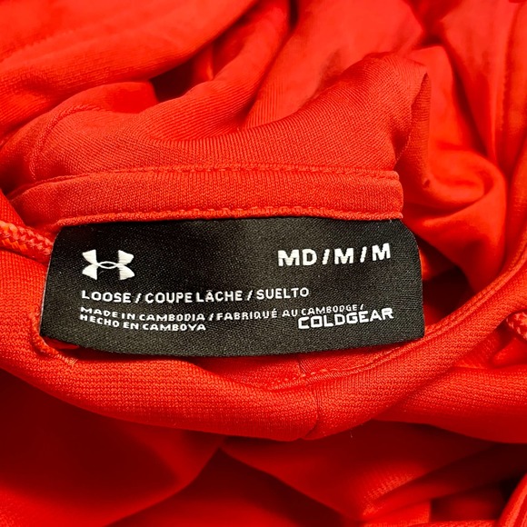 Under Armour Women Sz M Cold Gear Graphic Logo Hoodie Pullover S907-200 - Picture 3 of 7